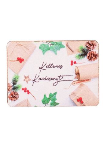 4db. Kellemes karácsonyt! feliratos dekor tábla 7 x 5cm