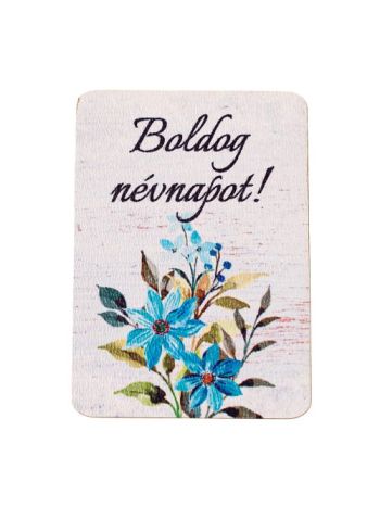 4db. Boldog névnapot! feliratos dekor fa tábla 7 x 5cm