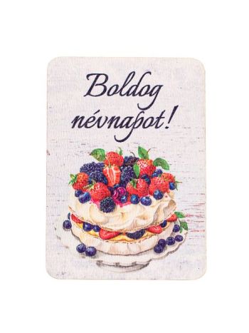 4db. Boldog névnapot! feliratos dekor fa tábla 7 x 5cm