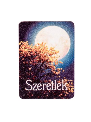 4db. Szeretlek feliratos- Holdas fa táblácska 7 x 5cm 7 x 5cm GV04-43