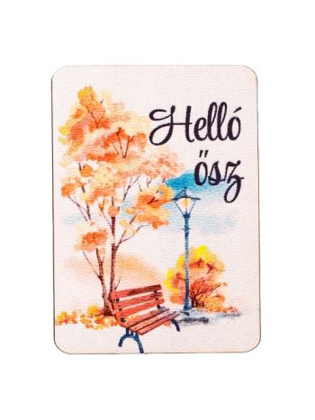 4db. Helló ősz feliratos dekor fa tábla 7 x 5cm