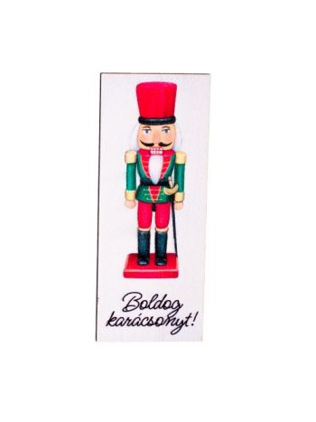 4db. Boldog karácsonyt! feliratos- diótörős fa táblácska- 4 x 8cm