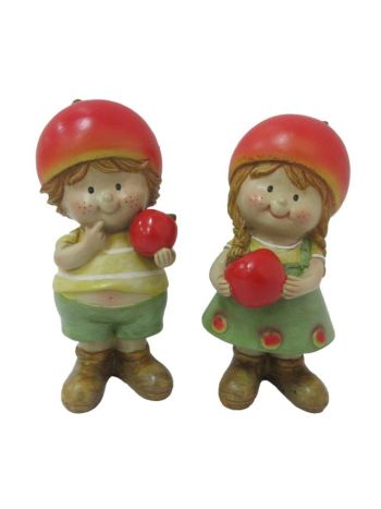 Gyerek fiú- lány almasapkában álló poly 5-5x5x13 cm piros- zöld 2 féle