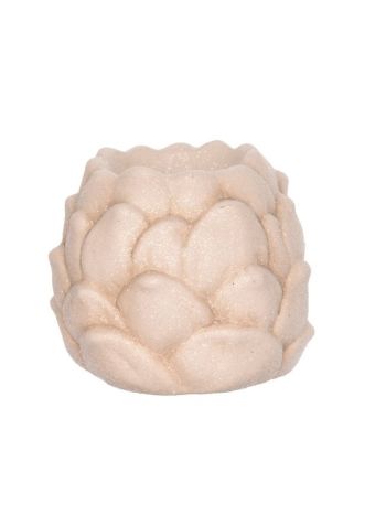 Gyertyatartó toboz alakú- porcelán- 10-7x10x8-8 cm- fehér SSS