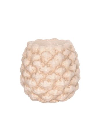 Gyertyatartó toboz alakú- porcelán- 9-8x9-5x9 cm- fehér- SSS