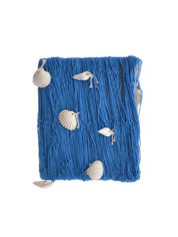 Halászháló kagylóval textil 100x200cm kék @