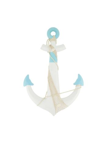 Horgony akasztós fa 48x58-5x3 cm kék- fehér 8721071175337