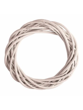 Fonott vessző koszorúalap 15cm/3cm - Antikfehér