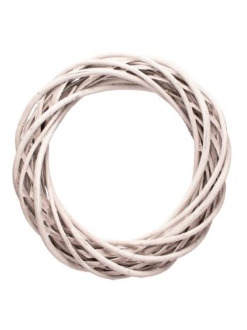 Fonott vessző koszorúalap 20cm/4cm - Antikfehér