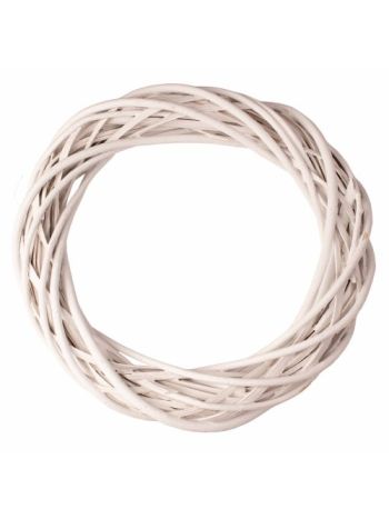 Fonott vessző koszorúalap 30cm/6cm - Fehér