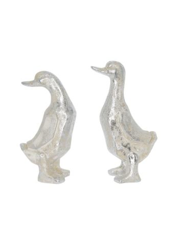 Kacsa álló poly 6-2x3-8x11-3cm antik ezüst 2 féle DD58450
