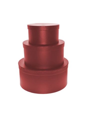Kalapdoboz kerek papír 25cm-20cm-15cm bordó S/3 DD61990
