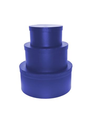 Kalapdoboz kerek papír 25cm-20cm-15cm sötétkék S/3 DD61991