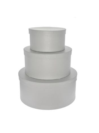 Kalapdoboz kerek papír 25x11cm- 20x10cm- 15x8cm szürke S/3 DD52975