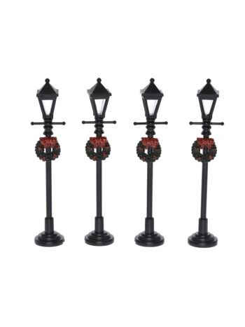 Kandeláber koszorúval álló- műanyag- 10-5 cm- fekete- S/4