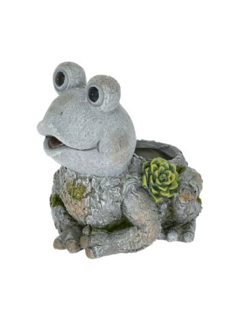 Kaspó ültethető- béka- poly 16-5x11x11 cm szürke