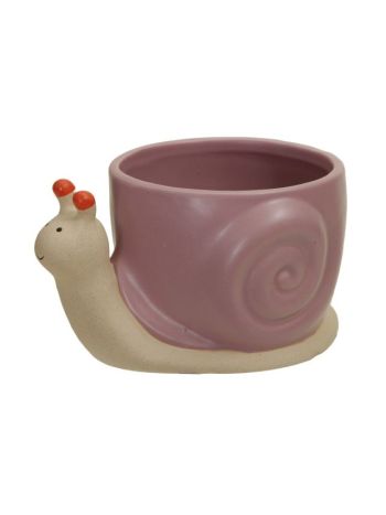 Kaspó csiga alakú kerámia 10-5x8-5 cm lila
