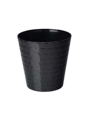 Kaspó DIAMENT kerek 17 műanyag 17x17 cm fekete