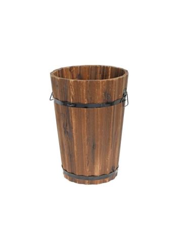 Kaspó fa- fém 35x25x17 cm barna- fekete