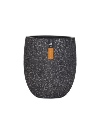 Kaspó famintás kerek műanyag 17-5x17-5x21-5cm fekete
