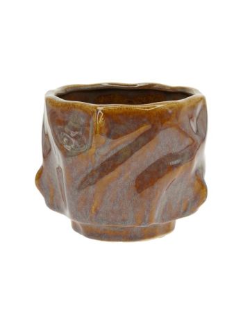 Kaspó kerámia 13-5x13-5x11 cm barna