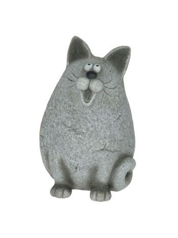 Kaspó macska kerámia 22x22-5x32-5 cm szürke