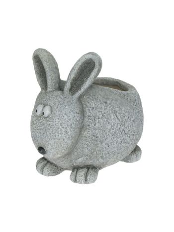Kaspó nyúl kerámia 29-5x22x24 cm szürke