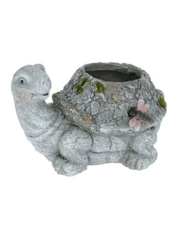 Kaspó ültethető- teknős- poly 15x12x9 cm szürke