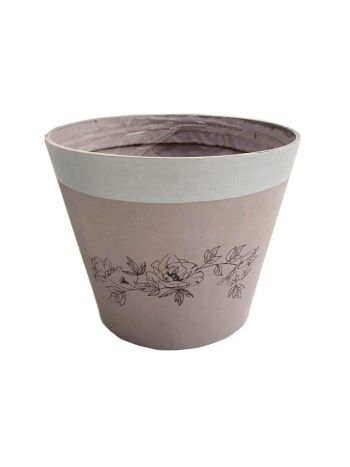 Kaspó ültethető virágmintás nyírfa 15x13 cm mályva- szürke