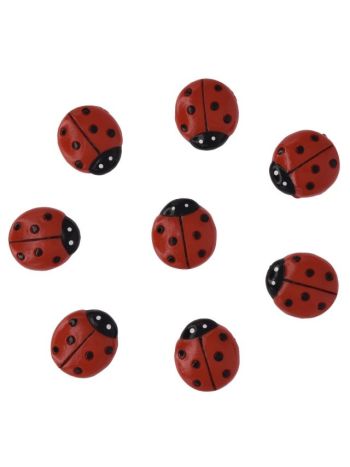 Katicabogár öntapadós poly 2-2x2-4x0-7cm piros S/8  DD64742