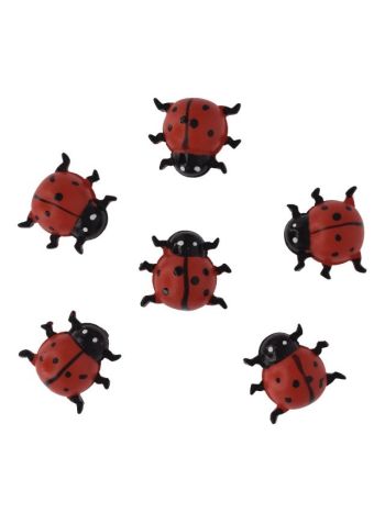 Katicabogár öntapadós poly 2,8x2,4x1,3cm piros,fekete S/6