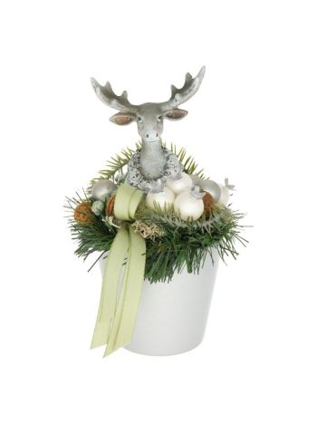 Zloženie- Slávnostný jeleň stredobod keramické striebro