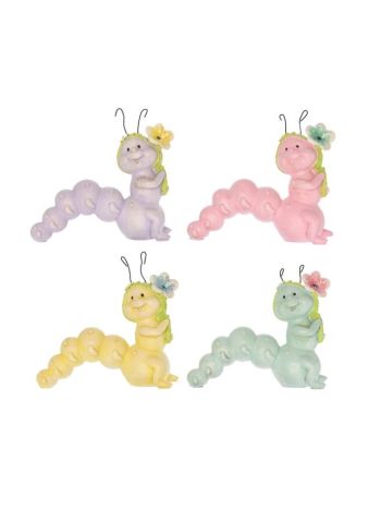 Kukac virággal poly 12-5x5x10cm sárga- lila-zöld-rózsaszín 4 féle SSS