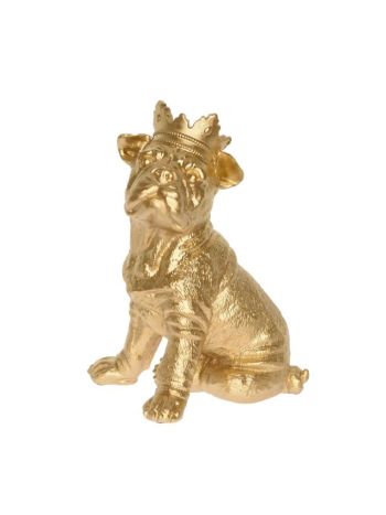 Kutya ülő asztali dísz- poly- 15-5x18-4x25-4 cm- arany- SSS