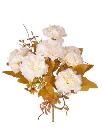 Szegfű selyemvirág csokor- 6 ágú- 30cm magas - Fehér