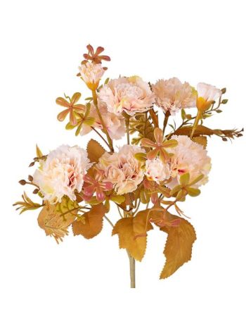 Szegfű selyemvirág csokor- 6 ágú- 30cm magas - Rózsaszín