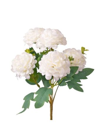 Selyemvirág csokor- 5 ágú- 29cm magas - Fehér