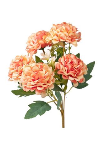 Buchet de flori de mătase - 5 ramuri - 29cm înălțime - Peach