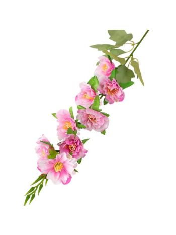 Virágos selyemvirág ág- 76cm - Lila/Fehér