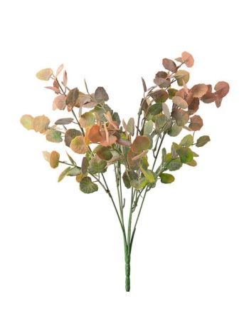 Eukaliptusz csokor- 7 ágú- 34cm magas - Zöld / Narancs