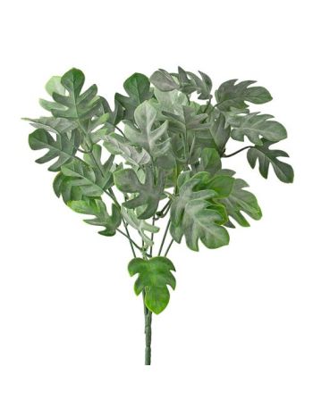 Monstera műnövény csokor 5 ágú- 35 cm magas - Sötétzöld