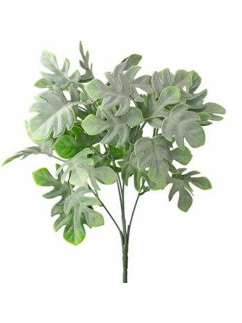 Monstera műnövény csokor 5 ágú- 35 cm magas - Világoszöld