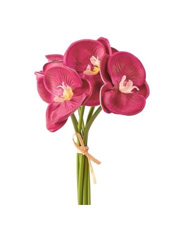 Real touch orchidea köteg- 6 szál- 33 cm magas - Bordó