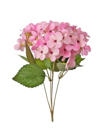 Hortenzia selyemvirág csokor- 34cm magas - Világos rózsaszín