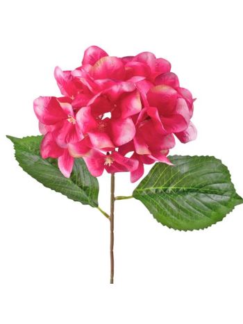 Hortenzia selyemvirág szál- 60cm magas - Fehér / Ciklámen
