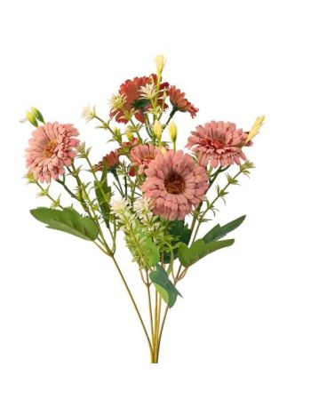 Selyemvirág csokor- 33cm magas - Púder bézs