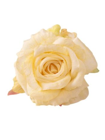 Rózsa selyemvirág fej- 11cm - Krém