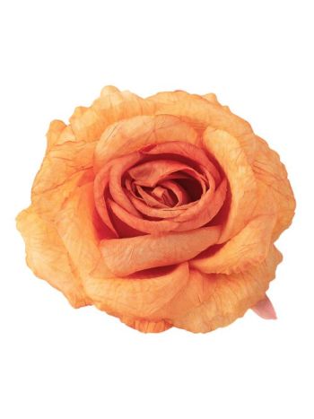 Rózsa selyemvirág fej- 11cm - Narancs