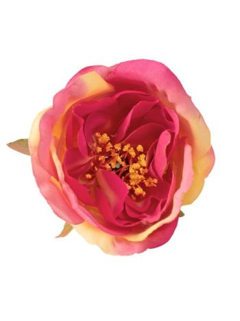 Peónia selyemvirág fej- 7cm - Sárga / Rózsaszín