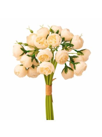 Boglárka selyemvirág köteg- 24 fejes- 28cm magas - Krém